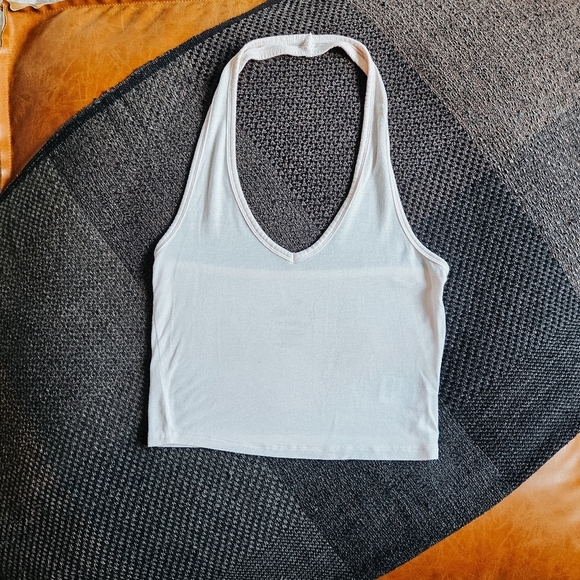 American Eagle Outfitters Tops - American Eagle Blush Pink Halter Neck Crop Tank – Size S